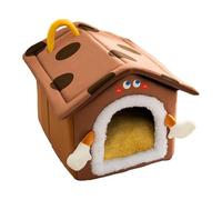 Plush Cat Bed Cave, Hooded Cat Bed, Soft Plush Pet Bed, Semi Enclosed Cat Beds, Plush Hooded Cats Beds Cave for Kittens and Puppies Cómodo plegable Cats Cave with Elastic Sponge Design