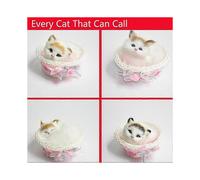 Plush Cat Dolls in Basket with Meow Sound for Kids Animal Simulation Toy Pet
