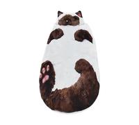 Plush Cat Sleeping Bag | Fabric & Velvet, 68.9in X 29.5in, Kawaii Adult Sleeping Bag | Envelope Style with Pillow, Cute Indoor Sleep Sack | Winter Lounging Bed