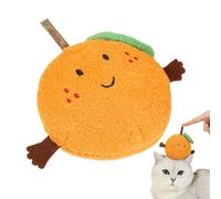 Plush Cat Toy, Rattan Stick Cat Teaser, Interactive Kitten Teething Toy, Orange Shape Cat Toy, Teaser Toys For Indoor Cats, Lovely Orange Shape Kitten Teeth Grinding Doll Human-pet Interactive