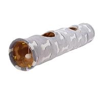 Plush Cat Tunnel Toy Collapsible Scratch Resistant Little Pet Tunnel for Cats Rabbits and Puppies Soft Durable Bone Print Fabric Lightweight Portable 44.9 x 9.1 Inches
