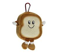 Plush Change Pouch - Toast Hamburger Coin Bag Money Holder | 13 x 15 cm Zipper Change Pouch Pouch With Key Ring | Plush Coin Purse | Cartoon Coin Bag For Kids, Adults (Polyester PP Cotton), multicolor