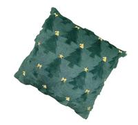 Plush Christmas Pillow Cover - Soft 18x18 Inch Case, Green Christmas Tree Pattern Cushion Pillowcase | Extra Soft Faux Wool Decor for Living Room Sofa Bed Bedroom Kids Room Car Seat Apartment Holiday
