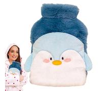 Plush Cover Hot Water Bottle with Cute Cartoon Animal Design, Removable Hand and Feet Warmer, Multifunctional Heating Pad for Home, Office, Travel, and Cold Weather Comfort
