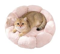 Plush Cushion Cat Bed - Soft Warm Anti-Slip Bottom Pet Bed, Washable 15.74 Inch Kitten Nest for Small and Medium Pets, Dogs, Puppies | Indoor Sleep, Pet Round Nest, Warm, Non-Slip, Flower-Patterned