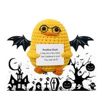 Plush de Crochet Positivo - Figura de Crochet con Tarjetas de afirmaciones positivas | Novedad de Apoyo Emocional Figura de afirmación para el cumpleaños, Día de Acción de Gracias