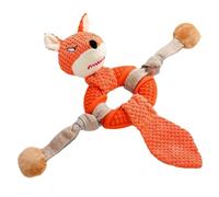 Plush Dog Chew Toy - Squeaky Rope Interactive Pet Toy , Animal Shape Durable Plush | Soft Tug And Bite Fun | Engaging Play Accessory | Indoor Outdoor Backyard Garden Lawn Training Park Camping Recreat