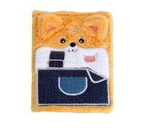 Plush Dog Sticker Storage Book, A5 6 Ring Binder Organizer, 9.5 Inch Creative Scrapbook, Premium Soft Faux, Cute Aesthetic with Golden Retriever Finish, Collector Gear for School and Travel