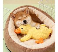 Plush Dog Toys for Small Dogs, Calming Duck Toy For Dogs, Quacking Ducks Toys, A Multi-Functional Chew Toy Combining Soothing, Squeaking & Dental Care, Keeps Puppies and Seniors Active (3 Pcs)