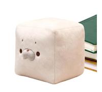 Plush Doll - Soft Adorable Collectible Toy, White Cube Character Cushion, Cute Decorative Stuffed Figure | c0zy Desk Bedroom Living Room Home Decor Gift for Women Men Kids Boys Girls Teens Adults Wife