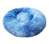 Plush Donut Pet Bed Round Dog Cat Winter Warm Cuddler Kennel Soft Puppy Sofa Anti-Slip Bottom Cushion for Large Medium Small Dogs Gradient 70cm (Gradient Blue 50cm)