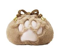 Plush Drawstring Pouch - Plush Cat Paw Bag, Small Cosmetic Bag with Cat Paw Design,Plush Cat Paw Bag, Cosmetic Bag Case For Purse, Makeup Storage, Portable, Drawstring Design For Girls, Kids