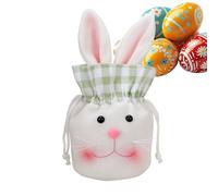 Plush Easter Bag - Adorable Bunny Drawstring Candy Pouch for Children, Big Soft Treat Holder with Fun Design, Perfect for Holiday Chocolate Goodies Party Favors and Wrapping