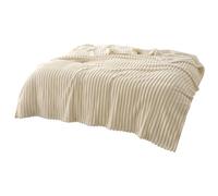 Plush Fabric, Extra Large Luxurious Blanket, Soft Fleece Coverlet For Comfort, Lightweight Yet Extremely Warm, Decorative Throw For Home Furnishings, Gift For Family and Friends, Cream Color