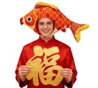 Plush Fish Hat, Fun Novelty Cap, Party Hat with Crazy Design, Soft Cosplay Headwear, Disfraz de sombrero con estilo festivo, Party Accessories for Easter Carnival Photography and Masquerade
