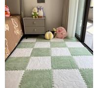 Plush Foam Interlocking Floor Mat, Soft Square Puzzle Carpet Tiles, Cuttable Playroom Rug Mat, Prefect For Kids Room, Nursery, Bedroom, Or Indoor Play Area, Noise-Reducing, 12x12x0.4 In