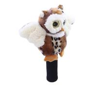 Plush Golf Head Cover - Fleece Owl 32 x 10 cm | Funny Driver Fairway Wood Protector | Stuffed Animal Golf Club Headcover Accessory Protective olf Gift For Men Course Travel Tournament Play