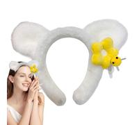 Plush Headband, Spa Makeup Accessory, 6.1x1.18in Non Slip Hairband, Cute Bear Ears, Face Washing Protection for Daily Fashion, Pilates Workouts, Running Gear, Women's Hair