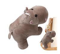 Plush Hippo Keychain - Cute Charm Keyholder, Stuffed Animal Pendant, Bag Pu | Soft Hippo Plush Keychain With Durable Metal Split Ring And Secure Stitching Details, Lightweight Miniature Size For Bag Purs