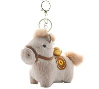 Plush Horse Keychain - Lunar Year Ornament, Stuffed Auspicious Horse Plush Pendant, Mini PonyDoll Keychain | Toy Keyrings for Women, Students, Girlfriend, School, Travel, Commuting, Shoulder Bag