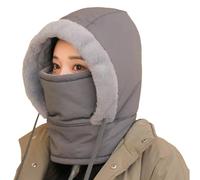 Plush-Lined Windproof Thermal Hat, Cold Weather Fleece Face Mask Hood, for Ski, Snowboard, Cycling, Running, for Men & Women (Dark Gray)