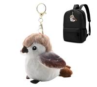 Plush Pendant For Tote Bag | Bird Plush Keychain | Decorative Realistic Sparrow Pendant | Cute Bags Charm | Realistic Plushs Sparrow Keychain | Portable Wallet Accessories For School Bag, Tote