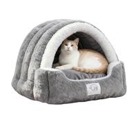 Plush Pet Haven - Casa de campaña suave y calmante para acurrucarse, espacio acolchado para dormir, diseño de retiro de felpa cálida, recinto cómodo con paredes de apoyo | Refugio relajante para uso