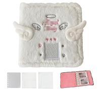 Plush Photo Album Binder Picture Collector, Cute Soft Cover Folio Scrapbook with 20 Refillable Pages, Portable Multi-Pocket Memory Cards Book, Gift for Friends Family