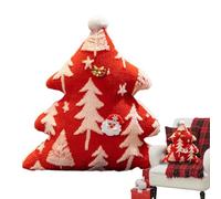 Plush Pillow - 15 Inch Stuffed Christmas Tree Cushion for Holiday Comfort, Soft Cozy Support with Decorative Function, Boho Accent for Bedroom Living Room Sofa Couch Bed, Green Fabric, Gift Use