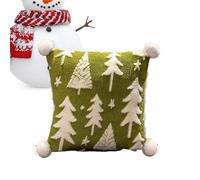 Plush Pillow - 15 Inch Stuffed Christmas Tree Cushion for Holiday Comfort, Soft Cozy Support with Decorative Function, Boho Accent for Bedroom Living Room Sofa Couch Bed, Green Fabric, Gift Use
