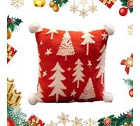 Plush Pillow - 15 Inch Stuffed Christmas Tree Cushion for Holiday Comfort, Soft Cozy Support with Decorative Function, Boho Accent for Bedroom Living Room Sofa Couch Bed, Green Fabric, Gift Use