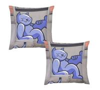 Plush Pillow CaseFunda Cojín Peluche Creative Graffiti on The Wall Cat - Antiarrugas, Suave Con Cierre Invisible - Fundas Cojines Sofá , Cojines Cama , Fundas Cojines 20 "x20 " , Cojines De