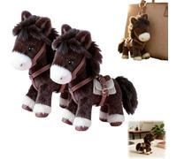 Plush Pony Bag Charm and Keychain,Soft Fluffy Plush Horse Pendant,Mini Cute Horse Shape Backpack Ornament for Valentines Gift (2)