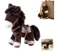 Plush Pony Bag Charm and Keychain,Soft Fluffy Plush Horse Pendant,Mini Cute Horse Shape Backpack Ornament for Valentines Gift (1)