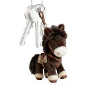 Plush Ponys Bag Charm and Keychain, 7inch Soft Collectible Doll, Cute Animal Charm with Metal Keychain, Stuffed Ponys Toy, Hanging Bag Ornament, Backpack Pendant for Kids Teens Adults Friends Family