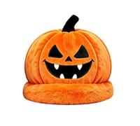 Plush Pumpkin Hat - Halloween Lantern Cap, Soft Funny Headwear, Embroidered