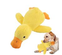 Plush Puppy Toy - Squeaky Duck Chew Aid, Durable Dog Teething Plaything, Soft Interactive Companion | Engaging Bite Resistant Plush, Entertaining Training Accessory For Indoor Crate Outdoor Travel Act