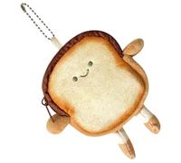 Plush Purse Charm, Cute Storage Pouch, 4.72x1.18x5.12 Inches Toast Keychain with Feature, Earphone Holder Aid with Detail, Small Item Women Girlfriend Teenagers Mother, Home Accessories for Travelers