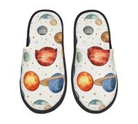 Plush Shoes Espacio Del Universo Solar Cómodo Zapatos De Algodón Antideslizantes Pantuflas Para Otoño Invierno Hotel L