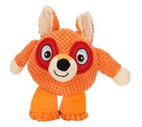 Plush Squeaky Dog Toys | Bite Strong & Interactive Chew Toys for Puppies/Adult Dogs | Cute Cartoon Design with Teeth Grinding Relief | Washable Corn Fleece Material (Orange)