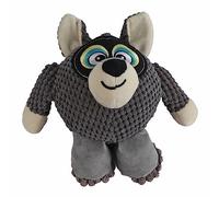 Plush Squeaky Dog Toys | Bite Strong & Interactive Chew Toys for Puppies/Adult Dogs | Cute Cartoon Design with Teeth Grinding Relief | Washable Corn Fleece Material (Grey)