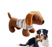 Plush Squeaky Dog Toys - Durable Chew Resistant Dachshund Shape Pet Play Item, Sturdy Material Interactive Training Accessory | Tough Chewing Solution for Aggressive Puppies Mental Stimulation