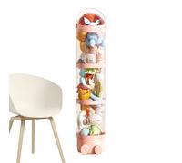 Plush Storage Tube, Vertical Toy Organizer, 28x162cm/11.02x63.78 Inches 4-Layer Holder, Transparent Space-Saving Design, for Playroom Nursery Bedroom Keeping Stuffed Animals Neatly
