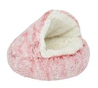 Plush Tiny For House Half Close - Bolsa para mascotas suave y transpirable que mantiene el calor, 15/19 pulgadas, a prueba de viento, cómodas casas para cachorros para invierno, suave y antideslizante