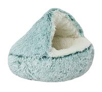 Plush Tiny For House Half Close - Bolsa para mascotas suave y transpirable que mantiene el calor, 15/19 pulgadas, a prueba de viento, cómodas casas para cachorros para invierno, suave y antideslizante