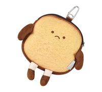 Plush Toast Coin Purse with Zipper Change Pouch, Adorable Toast Backpack Pendant, Small Money Wallet for Women and Girls, Cute Coin Pocket for Daily Carry, for Fashion Enthusiasts