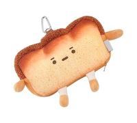 Plush Toast Coin Purse with Zipper Change Pouch, Adorable Toast Backpack Pendant, Small Money Wallet for Women and Girls, Cute Coin Pocket for Daily Carry, for Fashion Enthusiasts