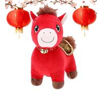 Plush Toy - Velvet PP Cotton, 9.84x7.48x3.35in Horse Stuffed Animal Soft | Lucky Chinese New Year Mascot Doll, Decorative Plush Figure For Sofa, Bedside Table, Bed, Nursery, Couch, Desk, Party Decor