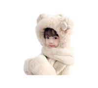 Plush winter hat, scarf and gloves for children - Brand - Model - Beige - Windproof - Warm