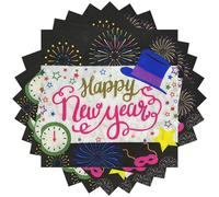 PLUSHCEWT 20 PartyDeco Servilletas Año Nuevo, 33x33cm Toallas de Papel para la Fiesta de Nochevieja, Toallas de Papel para la Fiesta de Nochevieja 2025, Toallas de Papel para la Mesa (Blanco)